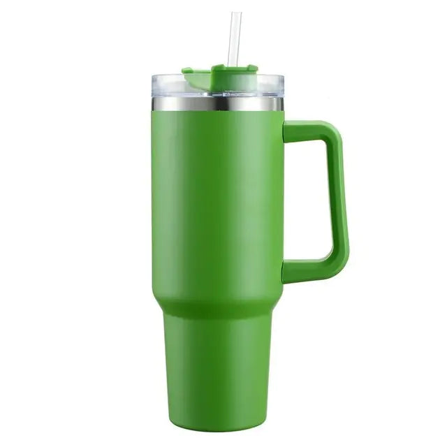 Stainless Steel Insulated Coffee Tumbler with Handle and Straw