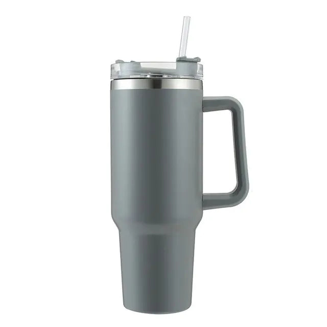 Stainless Steel Insulated Coffee Tumbler with Handle and Straw