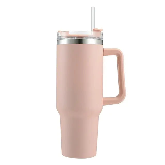 Stainless Steel Insulated Coffee Tumbler with Handle and Straw