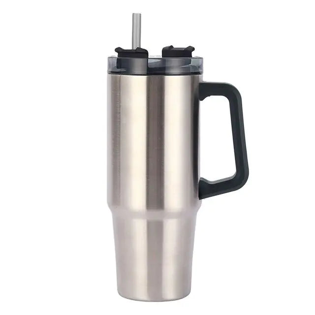 Stainless Steel Insulated Coffee Tumbler with Handle and Straw